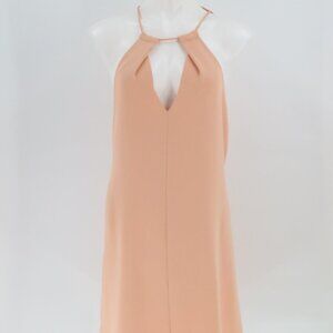 Zara Peach Sleeveless Keyhole Shift Dress